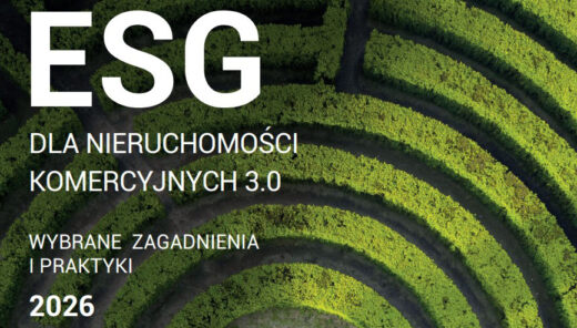Okładka raportu ESG dla nieruchomości komercyjnych 3.0. Wybrane zagadnienia i praktyki. 2026